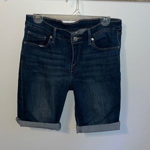 Levi Long Jean Shorts